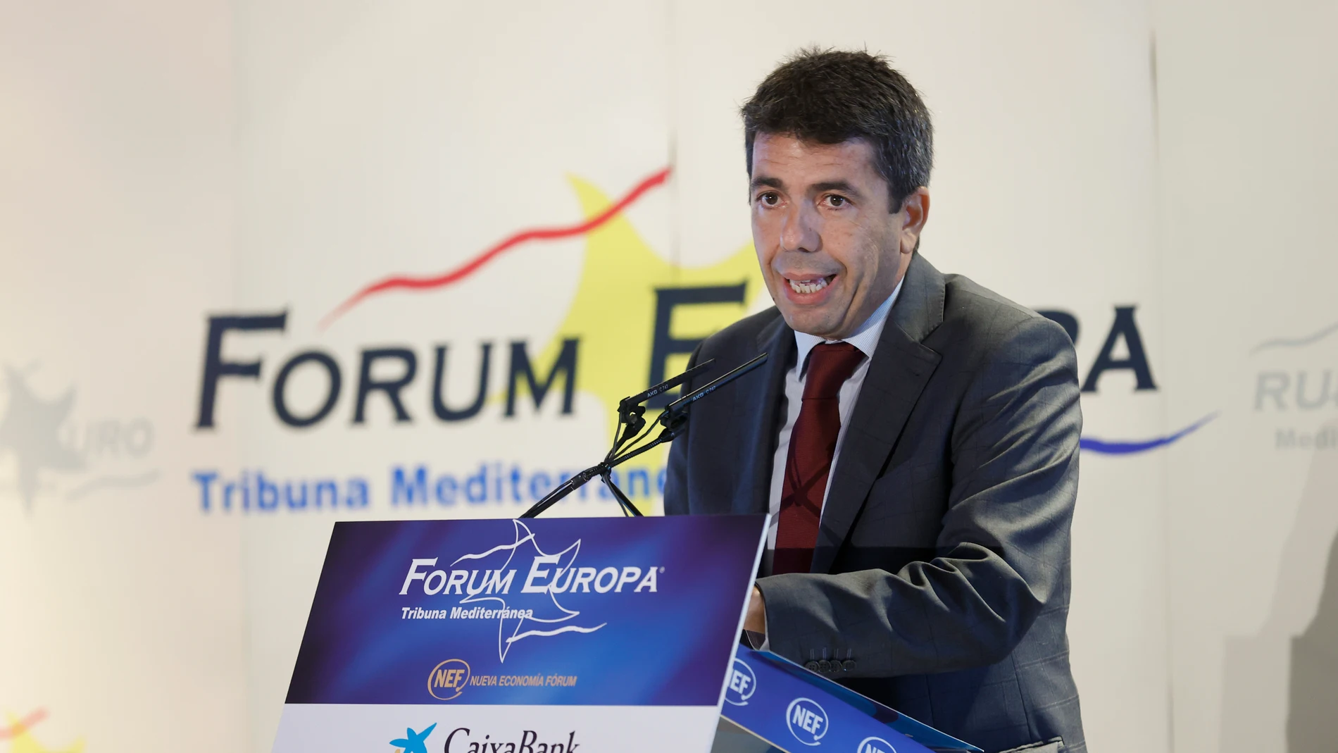 El presidente del Partido Popular de la Comunitat Valenciana, Carlos Mazón, interviene en el Fórum Europa Tribuna Mediterránea"