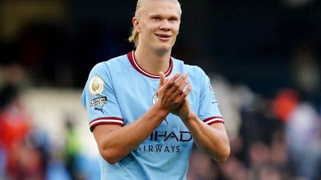 Erling Haaland con el Manchester City.