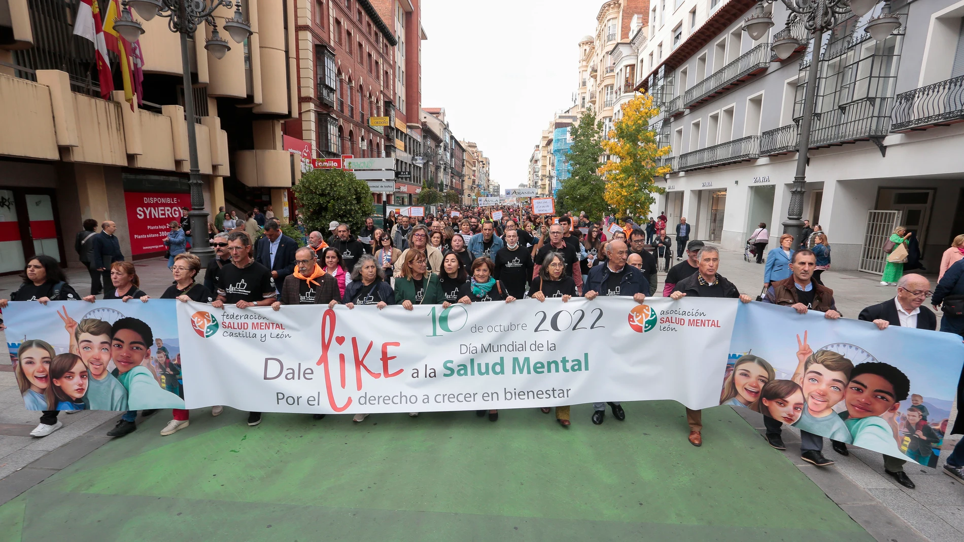 Manifestación y acto institucional de celebración del Día Mundial de la Salud Mental, organizado por la Federación Salud Mental Castilla y León