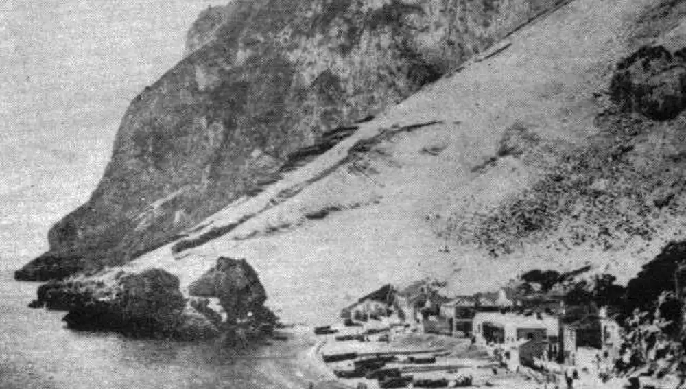 Catalan Bay, playa de los catalanes, en Gobraltar a finales del siglo XIX