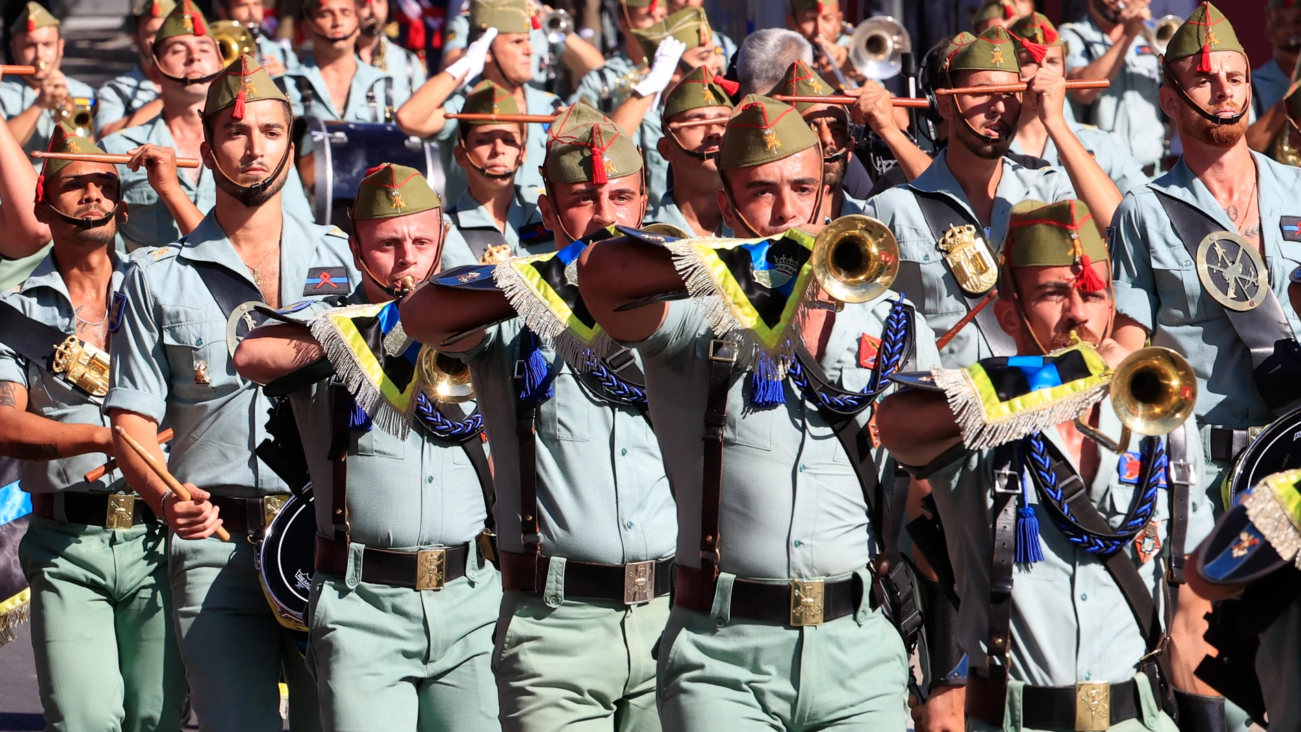 Los legionarios durante el desfile del Día de la Fiesta Nacional del 12 de octubre