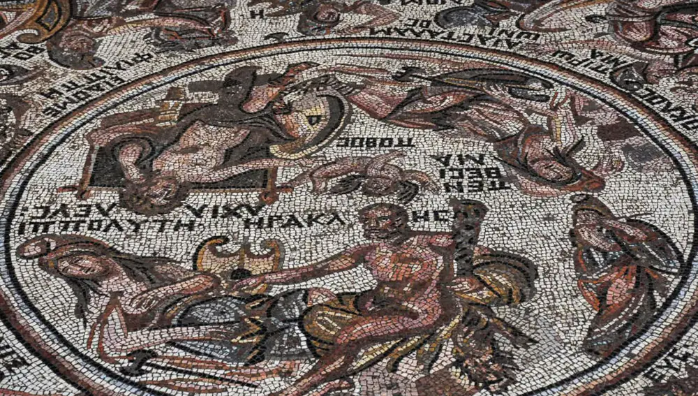Una imagen del mosaico hallado en Siria