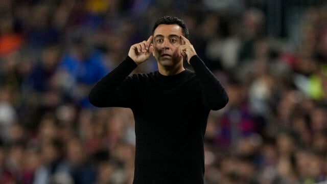 Xavi, en el encuentro ante el Inter de Champions