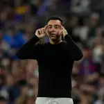 Xavi, en el encuentro ante el Inter de Champions