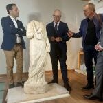 Presentación de la escultura hallada en Cástulo. EUROPA PRESS