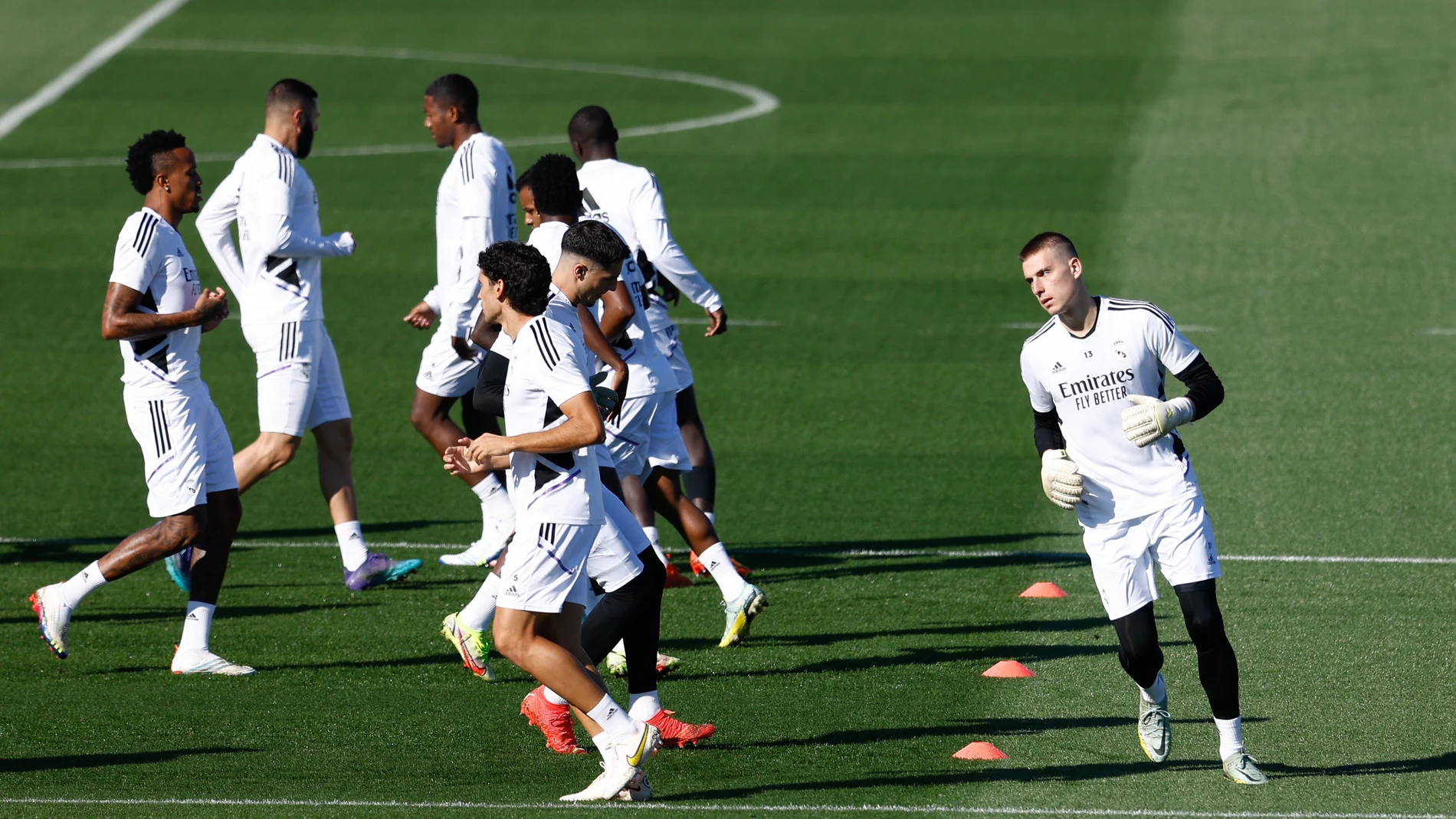 Andriy Lunin,en el entrenamiento del Real Madrid antes del partido de LaLiga contra el Barcelon