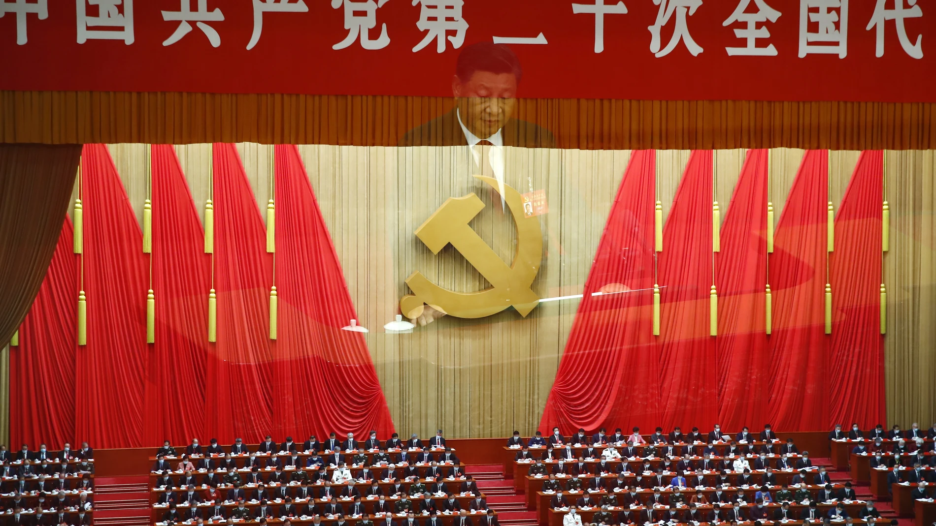 XI Jinping inaugura el XX Congreso del Partido Comunista Chino en el Palacio del Pueblo de Pekín