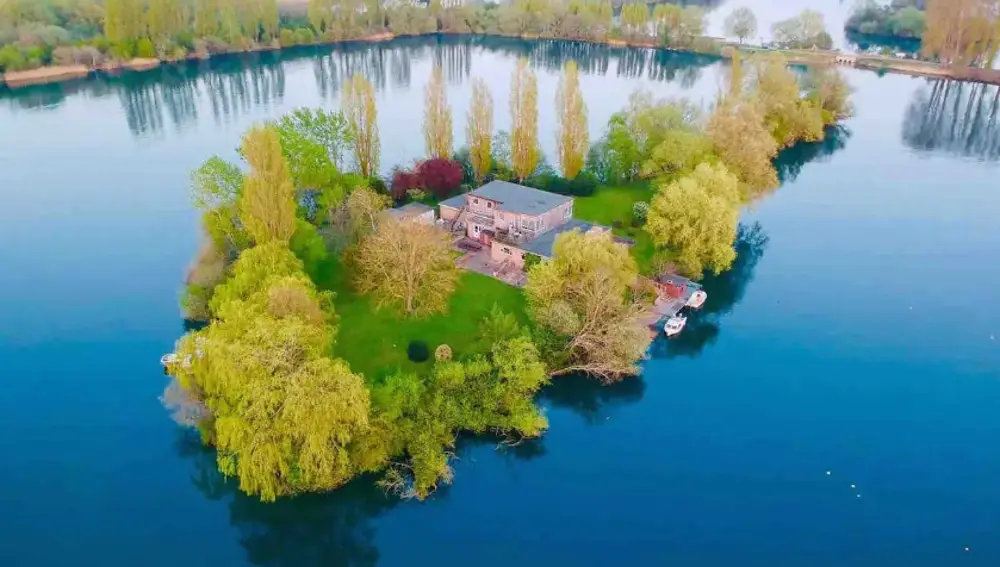 Fotografía aérea de la isla de Oxfordshire