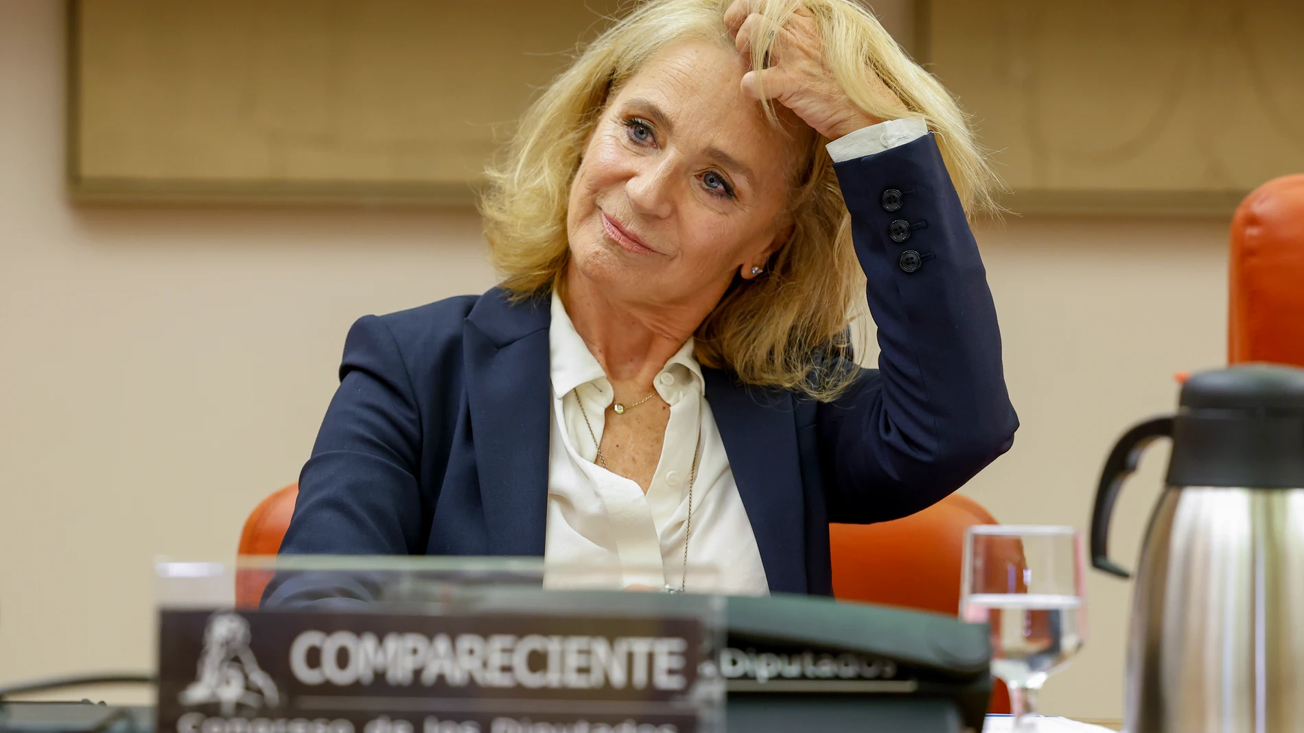 La presidenta interina del Consejo de Administración de la Corporación RTVE, Elena Sánchez, compareció en la Comisión de Presupuestos del Congreso