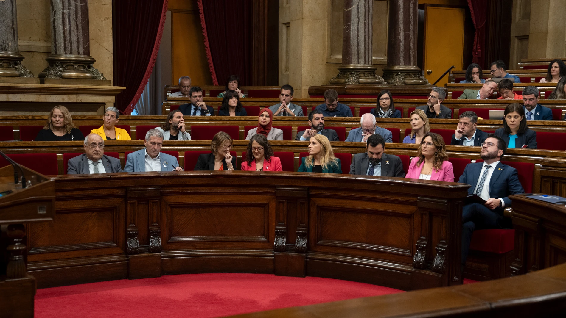 El president de la Generalitat, Pere Aragonès (1d).