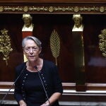 La primera ministra francesa, Elisabeth Borne, en la Asamblea Nacional