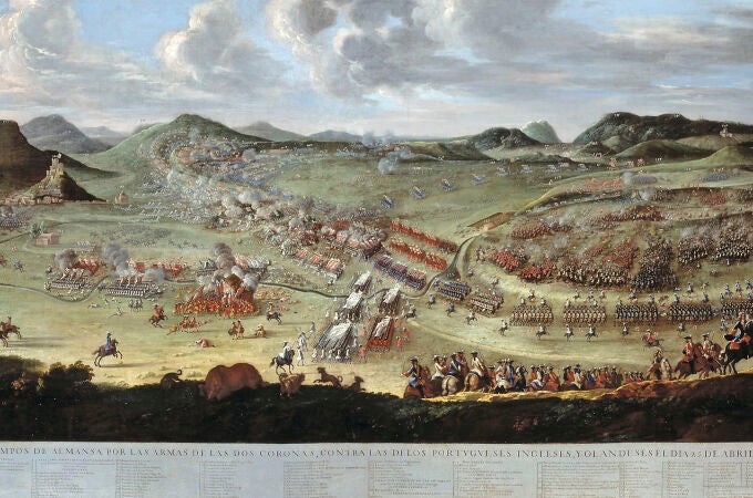 «La batalla de Almansa» pintada por Bonaventura Ligli (1688-1732)