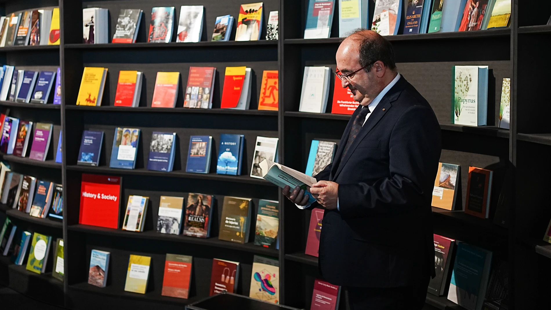 El ministro de Cultura y Deporte, Miquel Iceta, en la Feria del Libro de Fráncfort