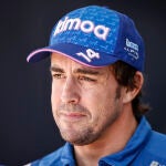 Fernando Alonso en una de sus últimas ruedas de prensa