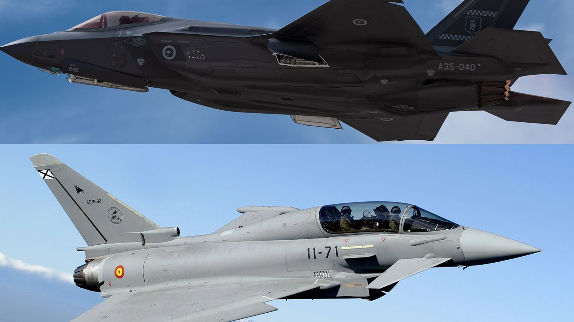 Un F-35 australiano y un Eurofighter del Ejército del Aire español