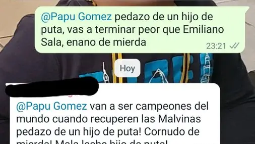 Papu Gómez acosado por WhatsApp.