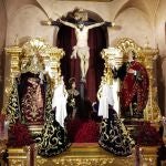 El crucificado de las Siete Palabras, en la capilla que la hermandad ocupa en la parroquia de San Vicente. HDAD.SIETE PALABRAS