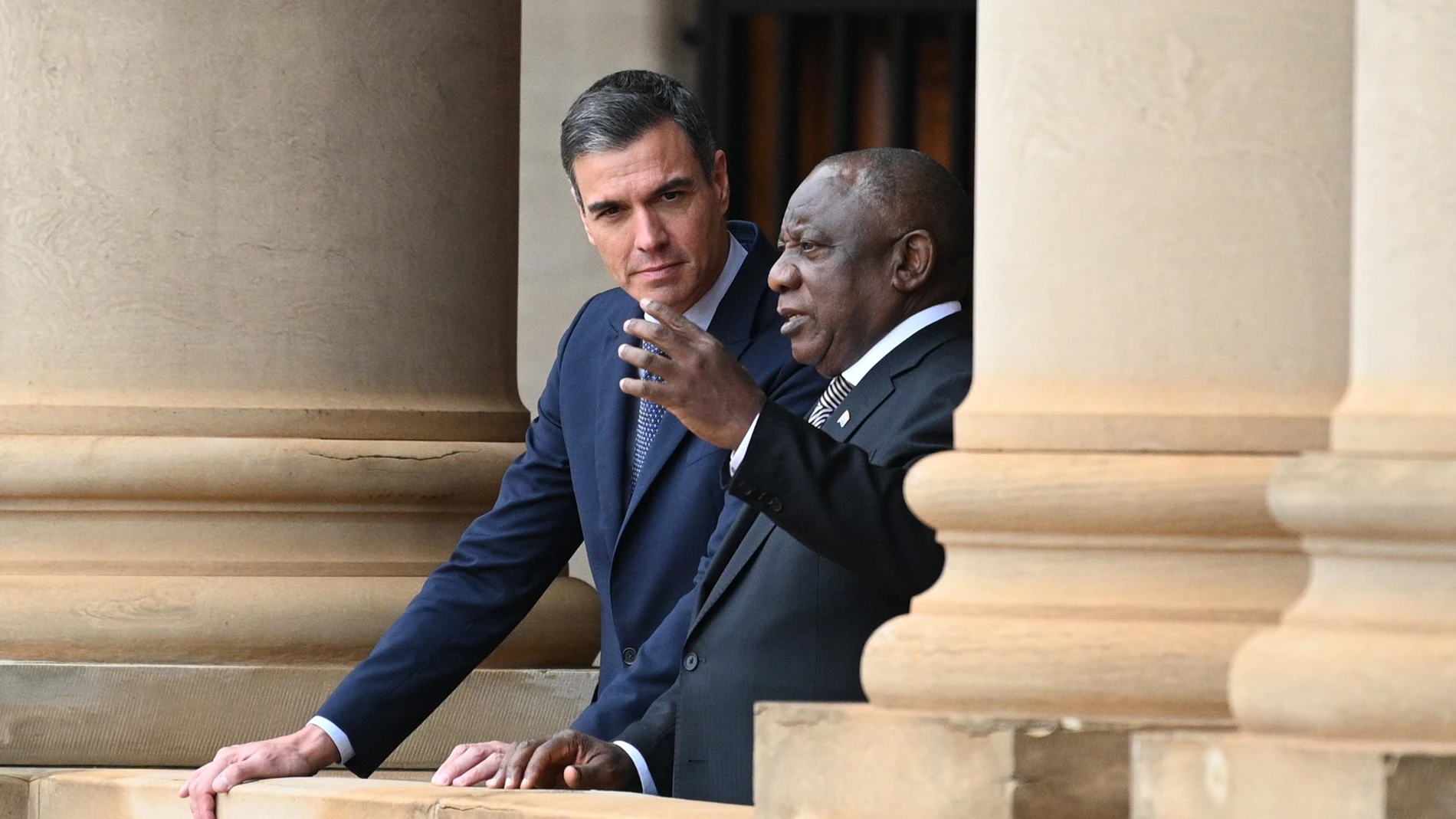 El presidente del Gobierno, Pedro Sánchez, se reúne con el presidente sudafricano, Ciryl Ramaphosa,