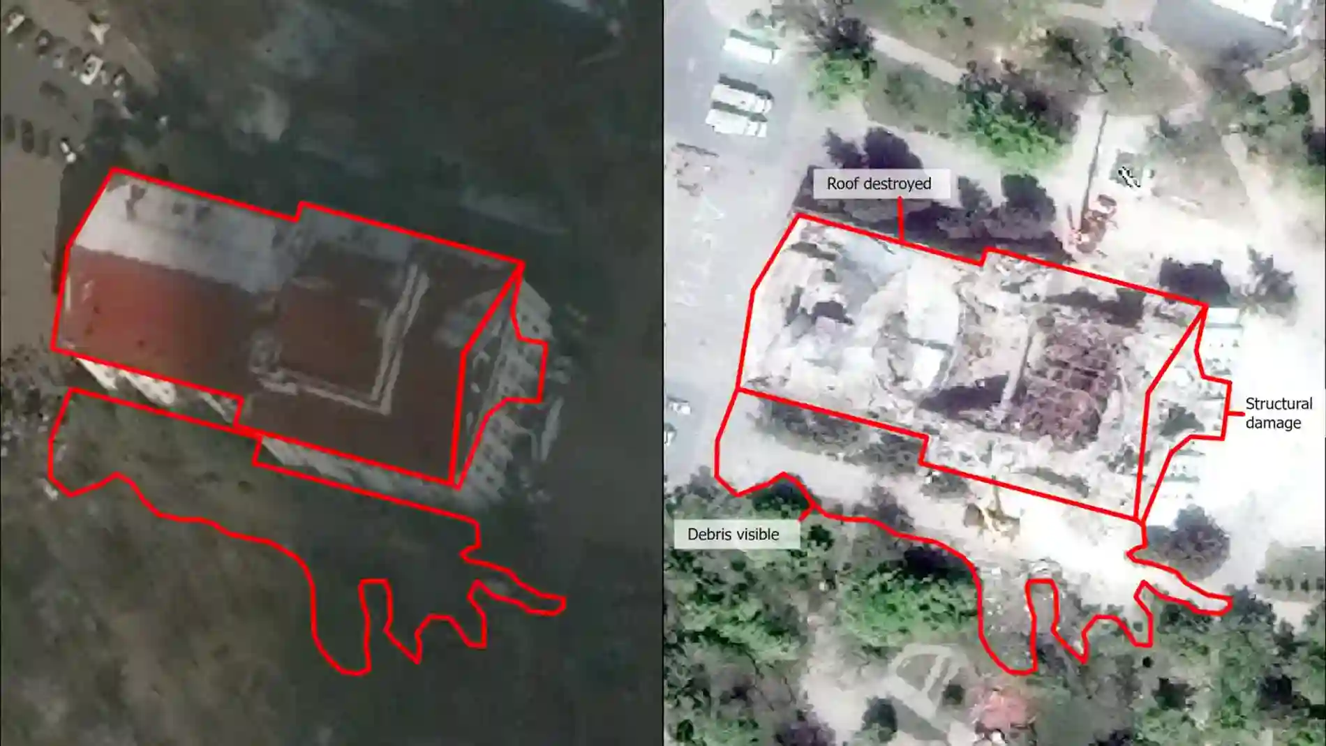 La ONU emplea imágenes satelitales de antes y después para monitorear la destrucción cultural infligida por la invasión rusa