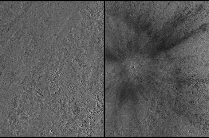 El impacto de un meteorito en Marte muestra grandes trozos de hielo subterráneo, vitales para futuras misiones