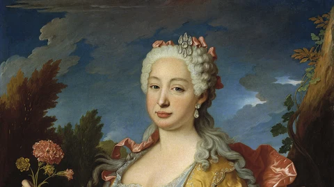 Retrato de Bárbara de Braganza realizado por el artista francés Jean Ranc en 1729