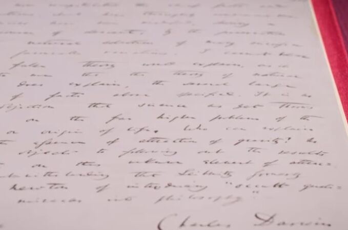 Fragmento del manuscrito de Charles Darwin.