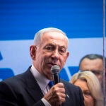 Benjamin Netanyahu, en un acto de campaña