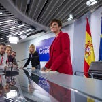 La ministra Portavoz y de Política Territorial, Isabel Rodríguez, después de una rueda de prensa posterior a la reunión del Consejo de Ministros, en el Palacio de La Moncloa