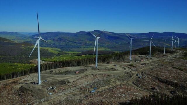 Construcción de uno de los parques eólicos de Teruel