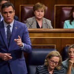 El Presidente del Gobierno, Pedro Sánchez, durante la sesión de control al gobierno en el Congreso de los Diputados