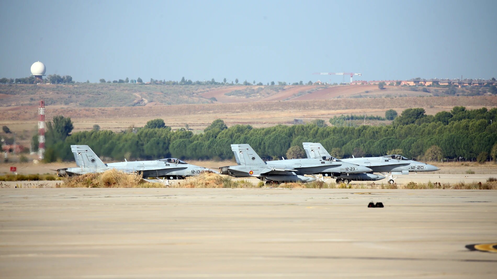 Cazas del Ala 12 en la base aérea de Torrejón de Ardoz, en Madrid