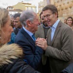 El presidente del Partido Popular, Alberto Núñez Feijóo, ayer, durante una visita a Guadalajara