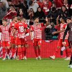 Los futbolistas del Girona. EFE/David Borrat