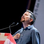El exlíder de Podemos, Pablo Iglesias, en el acto de la 'Uni de otoño' en el Teatro Coliseum, a 6 de noviembre de 2022, en Madrid (España)