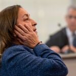 La acusada de asesinar a su novio en 2019 en Castro Urdiales, Carmen Merino, en la segunda sesión del juicio en la Audiencia de CantabriaPOOL08/11/2022