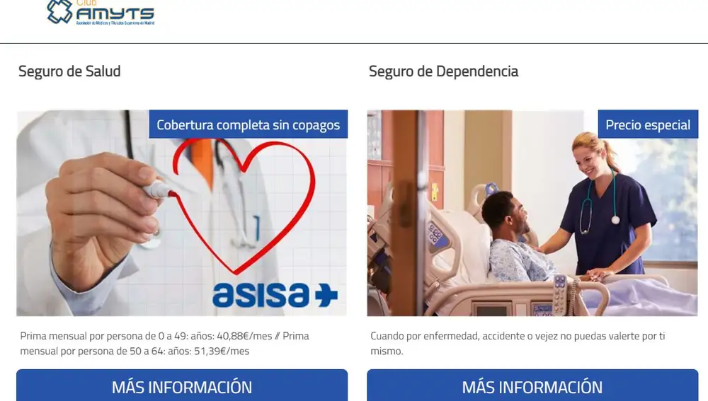 Seguro privado de salud para los socios de Amyts