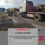 Gráfico elaborado por el 112 con datos sobre el atropello mortal en Burgos con imagen de la Policía Municipal@POLICIADEBURGOS