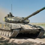 Un tanque T-72B en servicio en las fuerzas armadas ucranianas