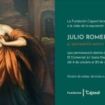 Programa de la exposición sobre Julio Romero de Torres en la Fundación Cajasol en Huelva