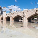 Imagen de uno de los puentes históricos sobre los jardines del río Turia de Valencia