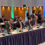 El vicepresidente, Juan García-Gallardo, durante su intervención en el Comité Europeo de las Regiones
