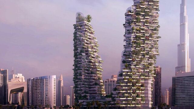 Recreación de los nuevos rascacielos en Dubái.