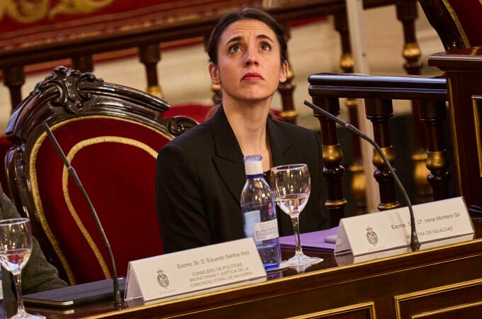 La Ministra de Igualdad, Irene Montero, este jueves en el Senado en Madrid. En medio del choque entre Igualdad y los jueces por las rebajas de condenas a delincuentes sexuales, este jueves coinciden en la inauguración del VIII Congreso del Observatorio contra la Violencia Doméstica y de Género