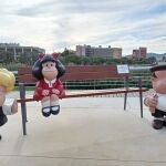 Conjunto escultórico 'Mafalda, Susanita y Manolito'
