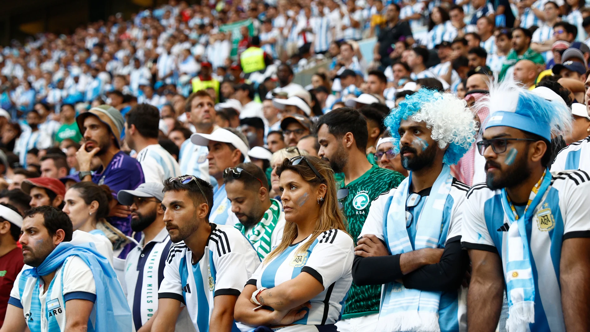 Aficionados argentinos, cariacontecidos por la derrota