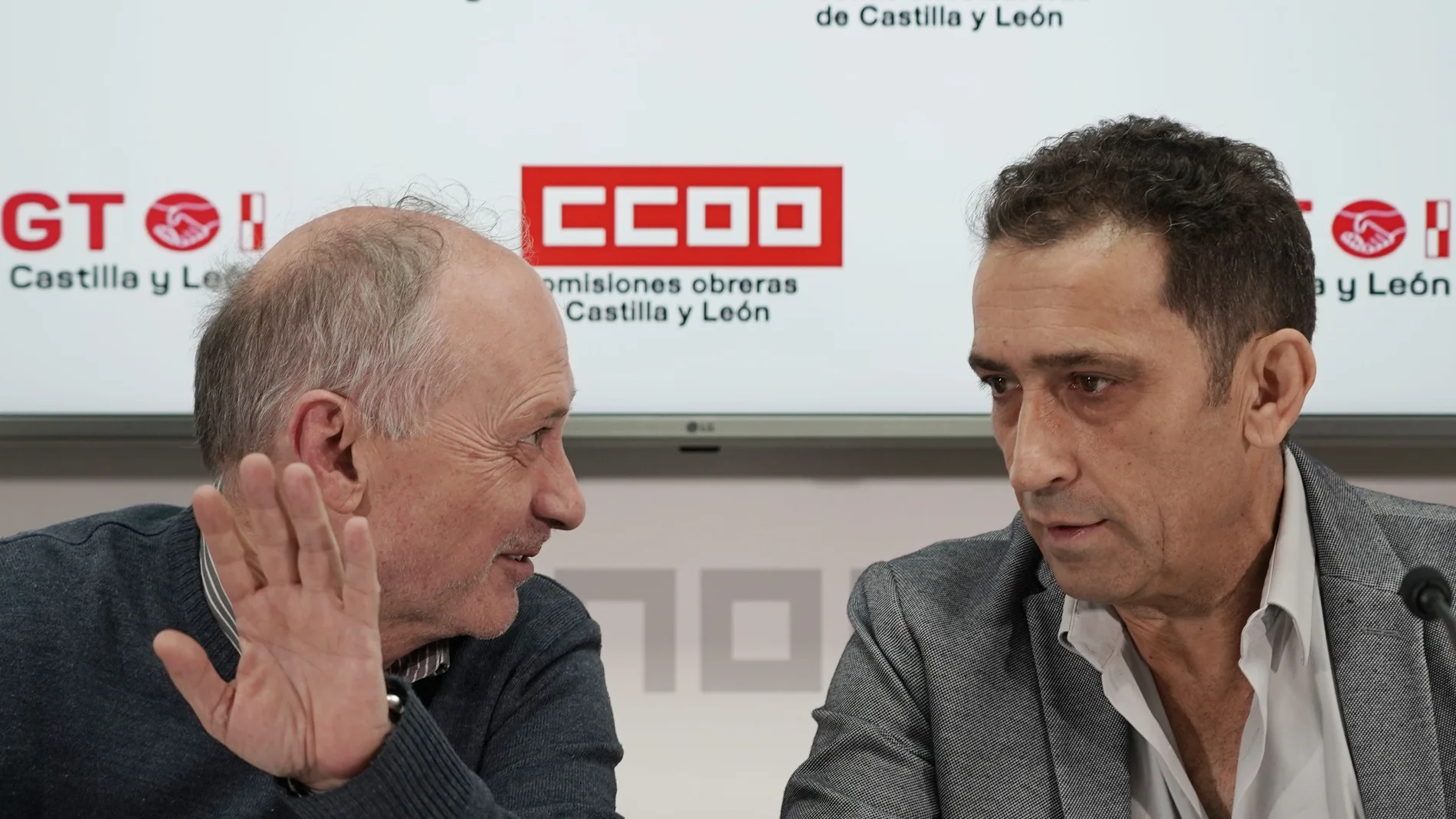 Faustino Temprano (UGT) y Vicente Andrés (CCOO) anuncian las movilizaciones