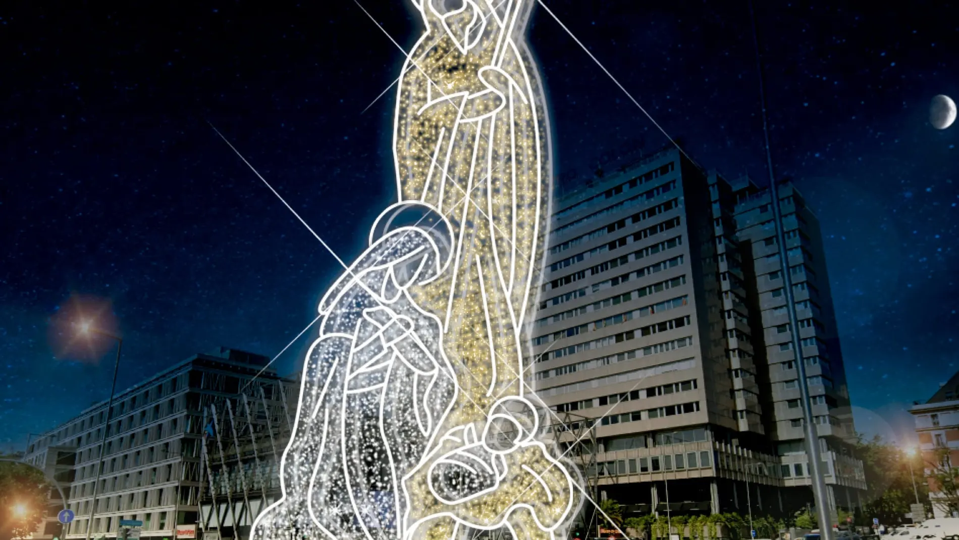 Recreación del Belén gigante y luminoso de Colón