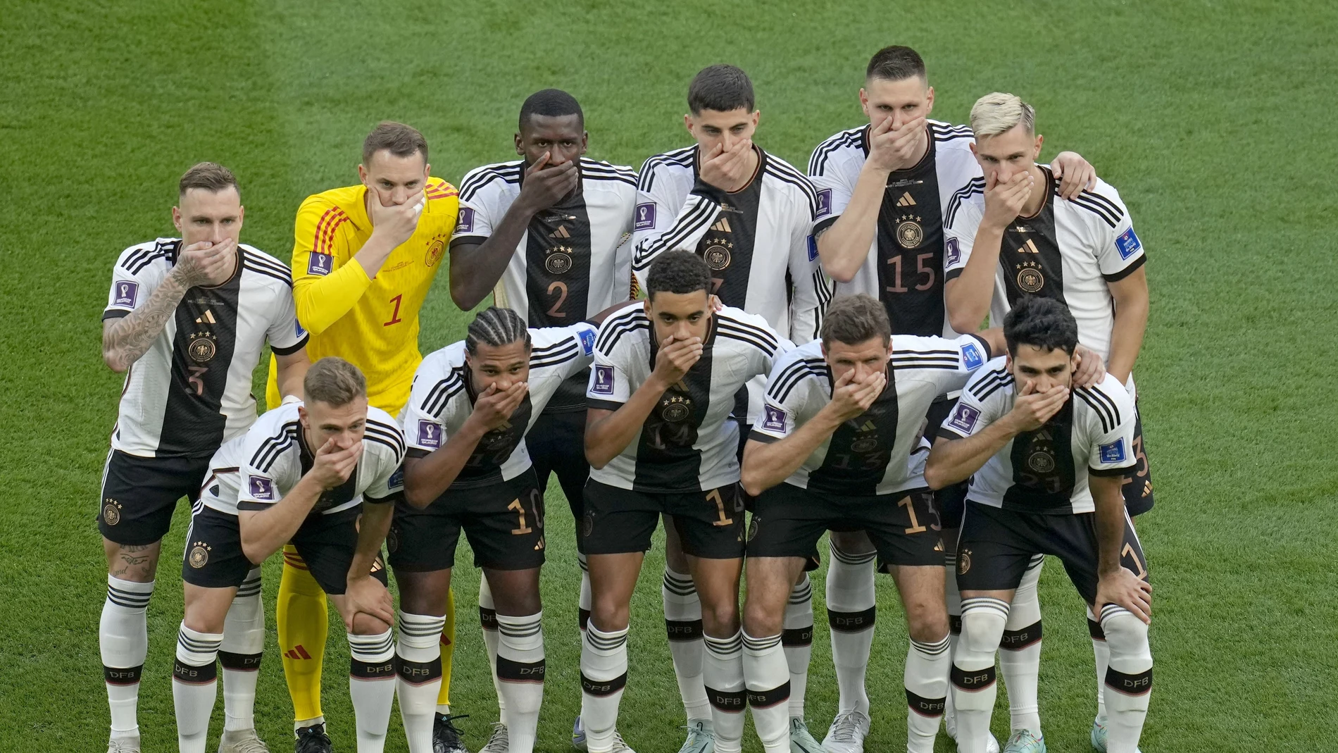 La selección de Alemania, antes del partido contra Japón