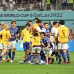 Japón celebrando la victoria contra Alemania en el Mundial de Qatar 2022. 23 de noviembre de 2022 - Photo Jean Catuffe / DPPIAFP7 23/11/2022 ONLY FOR USE IN SPAIN