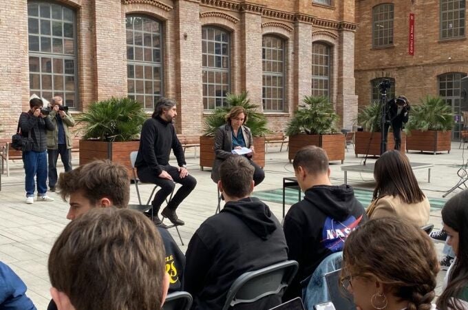 La alcaldesa Ada Colau en un acto del Diari de Barcelona en el campus de Comunicación de la Universitat Pompeu Fabra